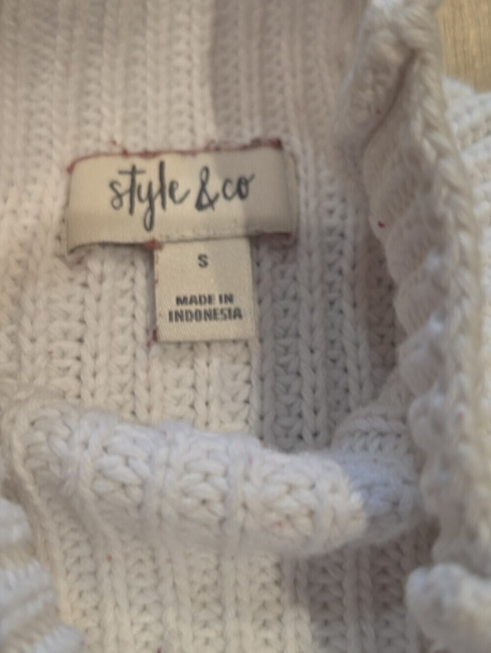 Style & Co Colorblock Chunky Knit Turtleneck Sweater Small - Picture 3 of 4